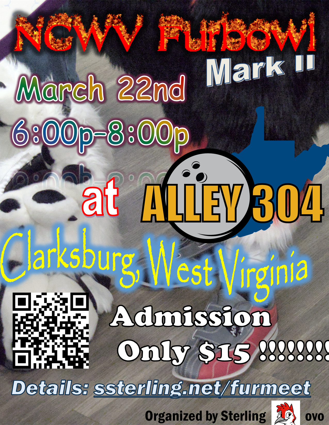 Intentionally poorly designed poster with details about a furbowl.