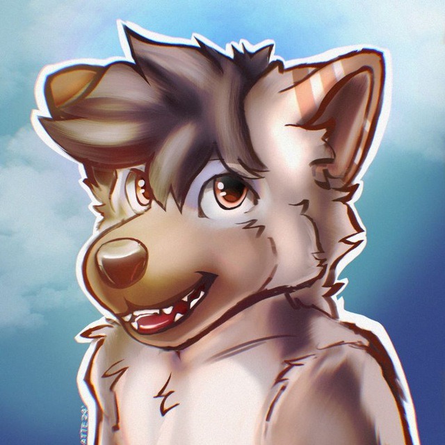 Digital art of an anthropomorphic brown wolf